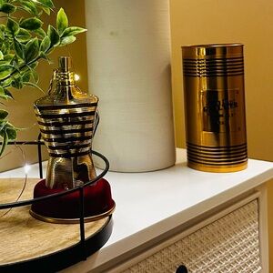 Jean Paul Gaultier Gold Striped Perfume Bottle